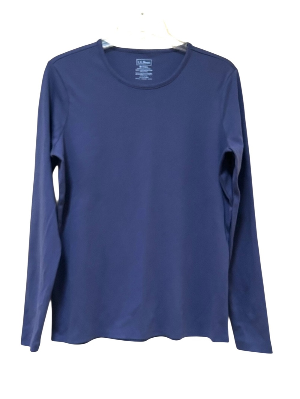 LL Bean Supima Cotton Long Sleeve Top Purple Blue Tee Size M Tall